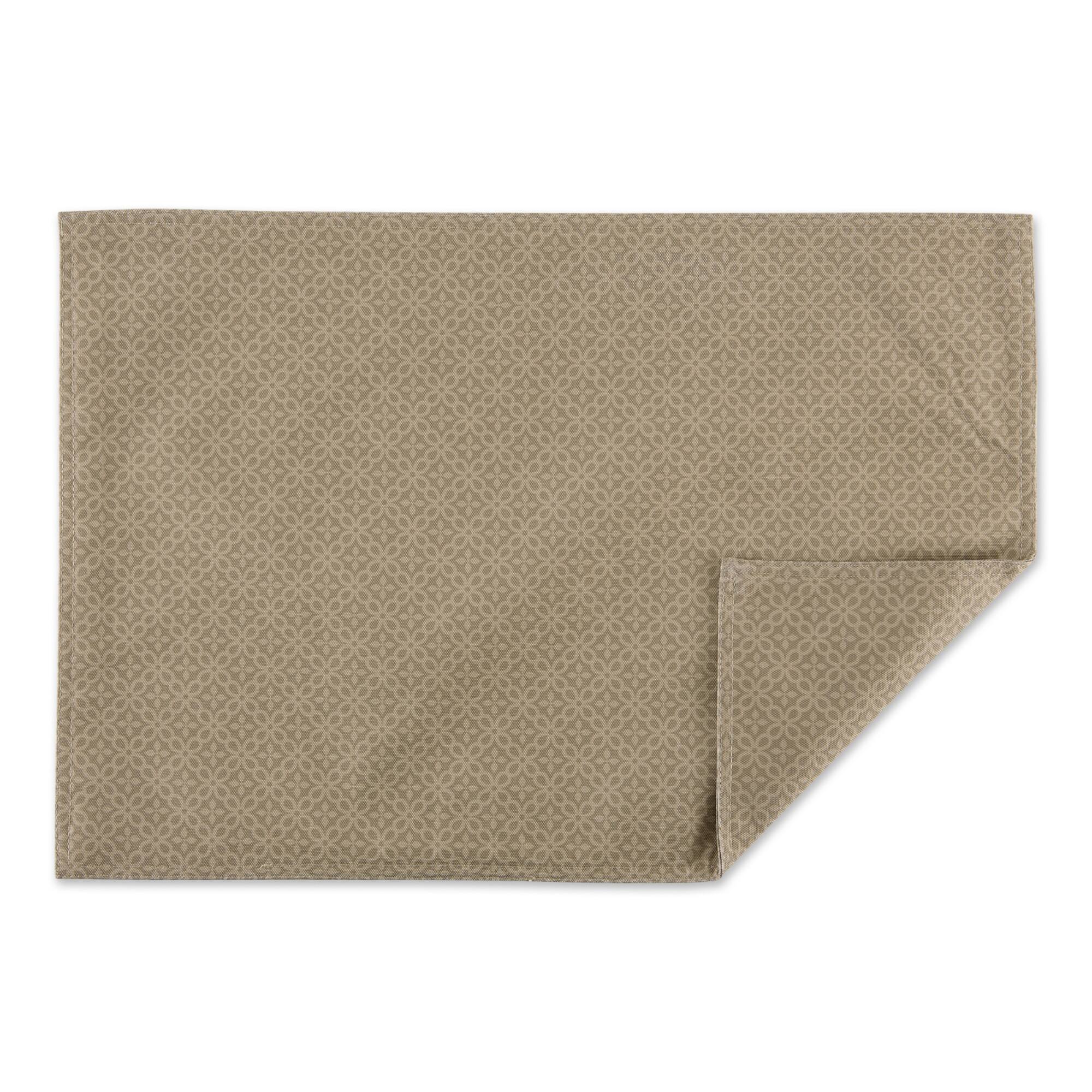 Stone Tonal Lattice Print Outdoor Placemat (Set of 6)